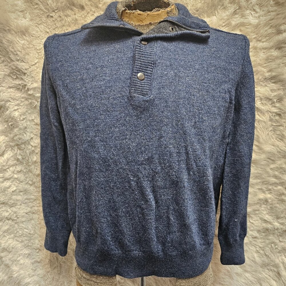 Banana Republic Men's Navy Blue 100% Merino Sweater Size: S